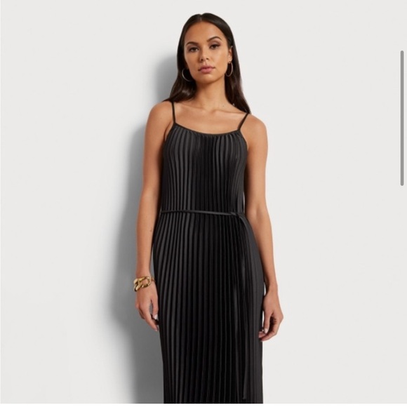 Sam Edelman Black Midi Pleated Dress - Picture 4 of 13